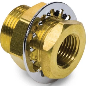 1/4" x 1/4" NPT Female Brass Bulkhead Pipe Fitting Bulk Head Coupling - Picture 1 of 5