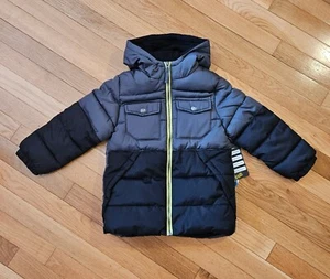 NEW iXtreme Little Boy Fleece-lined Winter Puffer Coat, Gray Colorblock (sz 4)  - Picture 1 of 8
