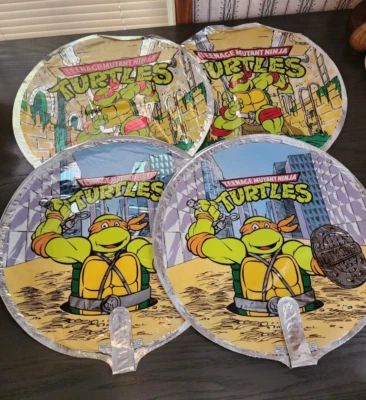 4 Vintage 1989 TMNT Ninja Turtles Foil Balloons - Image 1 of 4