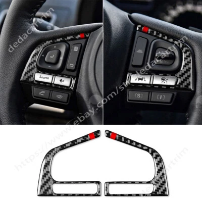 Cubierta de botón del volante de fibra de carbono para Subaru Outback 2015-19 Legacy 16-18 Foto 1 de 4