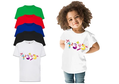 MVPRINTS Boys Girls Number Math Day T-Shirt Maths Symbol Childrens School 2023 Kids Tee