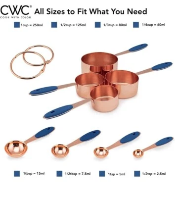 8 Piece Copper Measuring Cups And Measuring Spoon Set  - Image 1 of 4