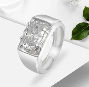 Oval Cut White Diamond 925 Shine Luster 5.50 Ct Excellent Ring Solitaire - Picture 1 of 7