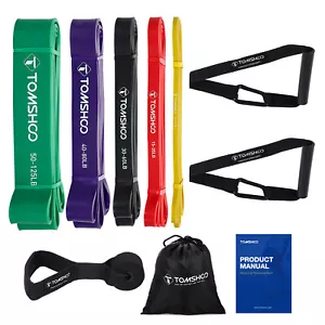 TOMSHOO 5 Pack Bandas de Resistencia Conjunto Bandas de Ejercicio de Levantamiento de Pesas para Trabajar G4R7 - Imagen 1 de 12
