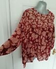 NEXT Size 10 Dusky Pink Brown Semi Sheer Smock Layered Style Blouse Top Prairie
