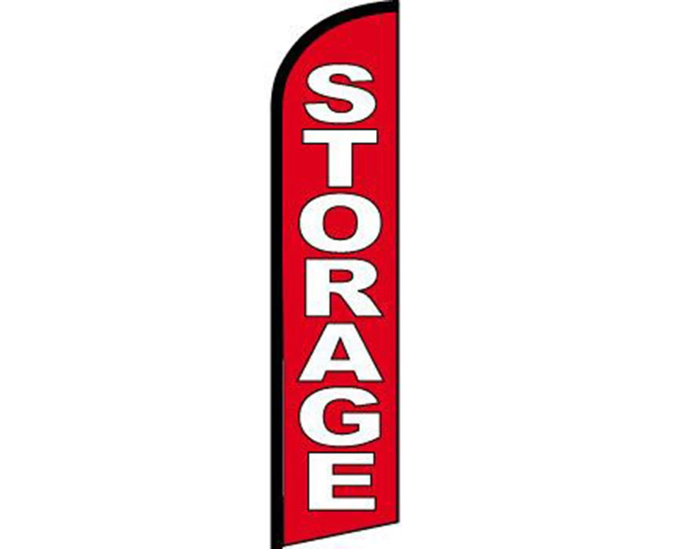 Storage Red / White Windless Banner Advertising Marketing Flag 100D - Image 1 of 1