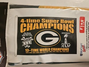 Green Bay Packer NFL Football 3' X 5' Banner Flag 4 Time Super Bowl Champions - Picture 1 of 3