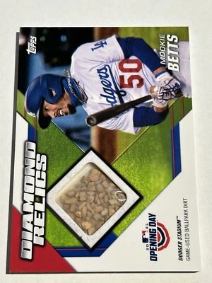 2021 Topps Opening Day MOOKIE BETTS DODGER STADIUM GAME USED DIRT SP🔥RARE🔥LA - Image 1 of 4