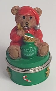 Vintage aufklappbare Schmuckschatulle Weihnachten Teddybär Santa's Cookies Claire's 1999 - Bild 1 von 7