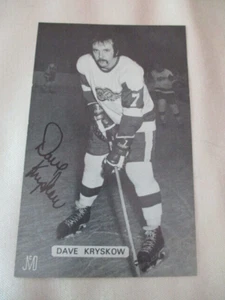 Postal de colección autografiada por Dave Kryskow JD McCarthy 1975 Detroit Red Wings - Imagen 1 de 2
