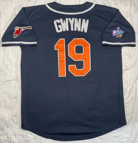 PADRES JERSEY #19 TONY GWYNN SIZE M-3XL NAVY BLUE 1998 WORLD SERIES WS SAN DIEGO Cover