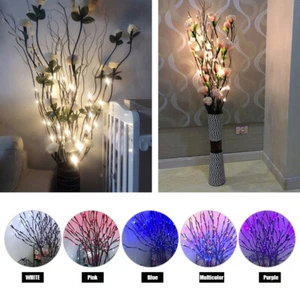 New 20X LED Tree Branch Fairy Light Battery Power Decor Willow Twig Branch Light - Picture 1 of 17
