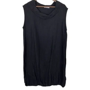 BRYN WALKER Woman’s Tunic Top Lagenlook Linen Black Cowl Lantern Size XL - Picture 1 of 12