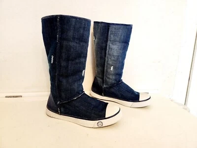 Botas de pele de carneiro jeans desgastado UGG Australia DELAINE tamanho 7.5 - Imagem 1 de 4