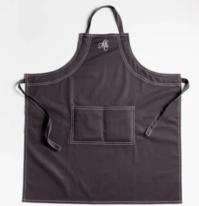 Crate & Barrel Embroidered Black Apron with Pocket “Mr” New - Picture 1 of 8
