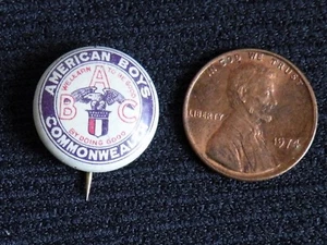 Rare 1950s AMERICAN BOYS COMMONWEALTH Pinback Button Pin Chicago ABC CYC - Imagen 1 de 3