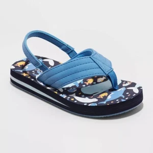 Toddler Boys Ash Slip-On Sandals Blue - Cat & Jack Size 5/6 B-315 - Picture 1 of 2