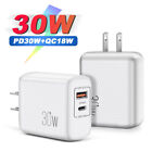 30W Dual USB Type-C Wall Fast Charger PD Power Adapter For iPhone 13 Pro Max 12