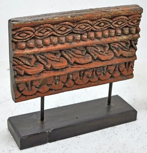 Antique Wooden Floral Carving Panel Plaque Original Old Fine Hand Carved - Picture 1 of 8