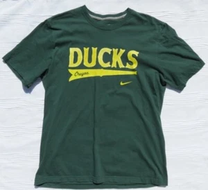 NIKE US Women’s XL Green Yellow 100% Cotton Oregon DUCKS T Shirt Standard Fit - Picture 1 of 3