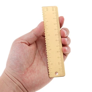 Mini 12cm / 4inch Wave Edge Brass Straight Ruler DIY for Bookmark / Line Drawing - Picture 1 of 5