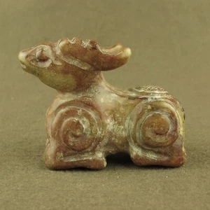 Han Dynasty Carved Figurine Chinese Old Antique Jade Deer Animal Statue - Picture 1 of 7