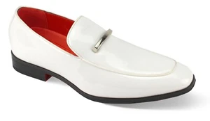 After Midnight Mens White Patent PU Leather Slip On Dress Shoes 6994 - Picture 1 of 1