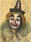 Thoughtful Clown Canvas Painting By Pavie/Payie No Frame, Good To Fair Condition