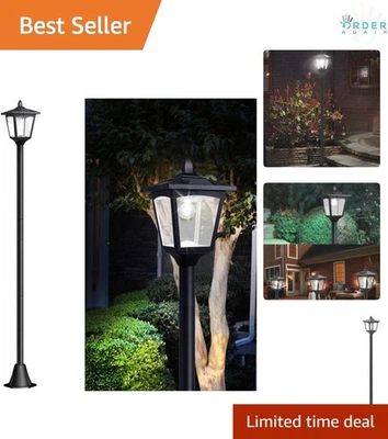 Poste de lámpara solar exterior luces 67 pulgadas impermeable regulable camino jardín Foto 1 de 4