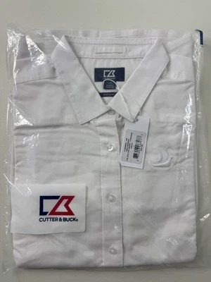 NWT Cutter & Buck Long Sleeve Button Down Shirt Embroidered White Mens Size L - Image 1 of 4