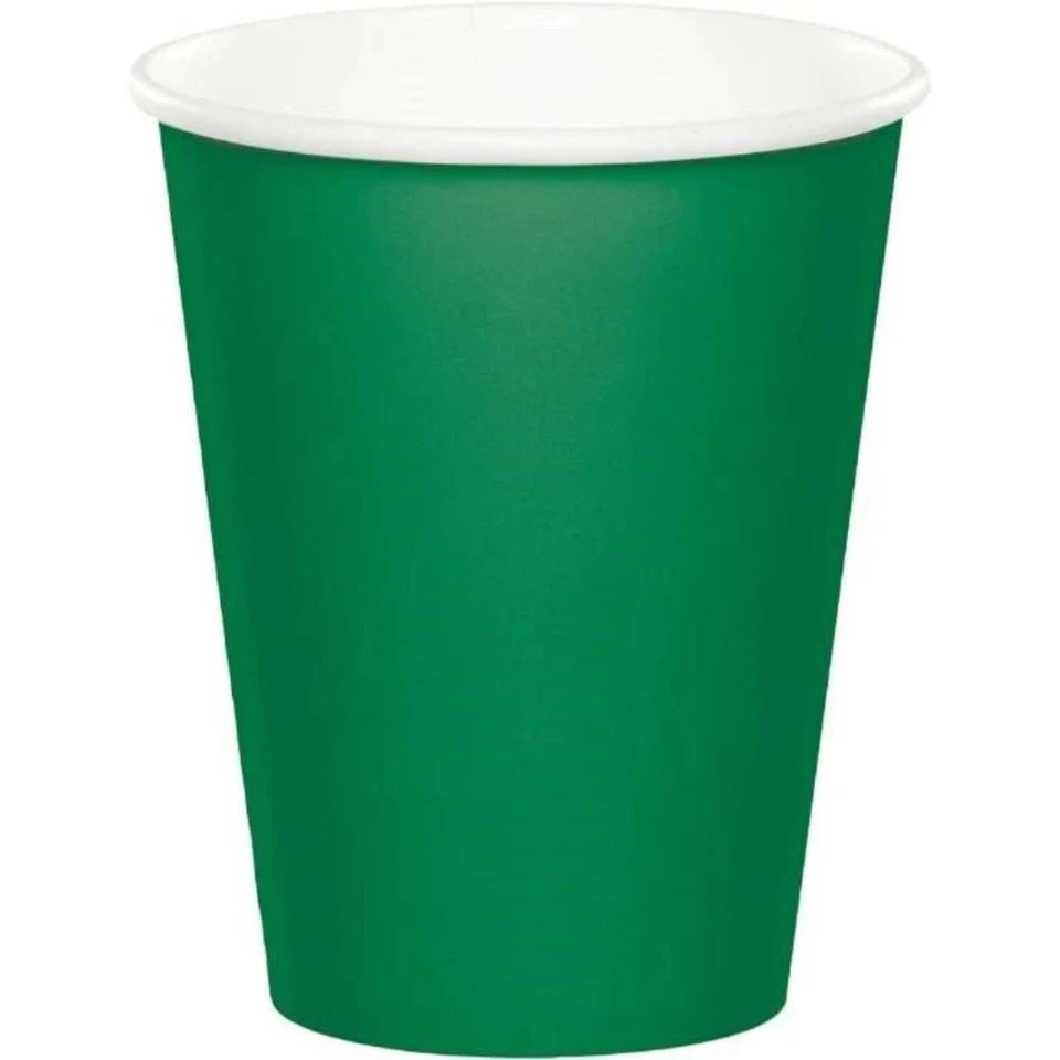 Creative Party PC563261 Emerald Green Disposable Paper Cups, 8 Pcs - Image 1 of 1