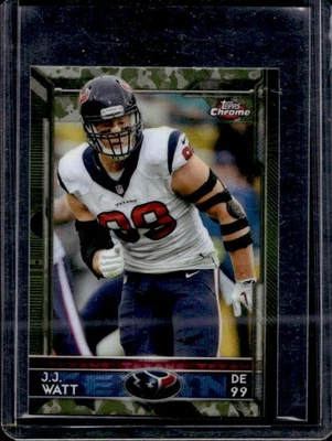 2015 Topps Chrome Mini J.J. Watt Camo STS Refractor #48/99 Texans - Image 1 of 2
