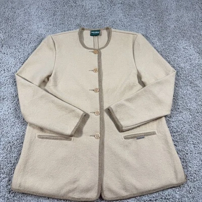 Geiger Collections Austria Wool Womens 40 Tan Cardigan Jacket Sweater Buttons - Image 1 of 4