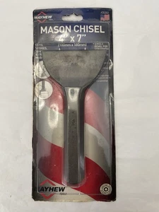 MAYHEW 35202 4"X7" Mason Brick Stone Chisel Carded Made in USA NEW NOS - Picture 1 of 9