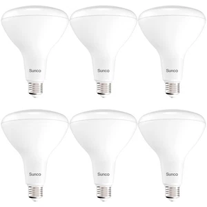 Sunco 6 Pack BR40 LED Light Bulbs, Indoor Flood Lights, Recessed Can Light Bu... - Picture 1 of 7