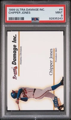 Fleer Ultra Damage Chipper Jones 1999 #4 PSA 9 como nuevo Atlanta Braves leyenda de la corte Foto 1 de 2