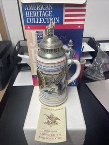 John F Kennedy JFK Budweiser Stein Anheuser Busch American Heritage Collection - Foto 1 di 22