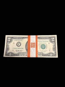 25 ($2) TWO DOLLAR BILLS - LIGHTLY CIRCULATED  - (1995 SERIES) - Picture 1 of 2