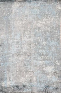 Chic Grey and Blue Abstract Rug 4x6 to Elevate Your Living Space Handmade Carpet - Picture 1 of 12