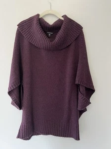 EILEEN FISHER lila Merinowolle Baby camel Kokon Wasserfallausschnitt Pullover Größe Large - Bild 1 von 6