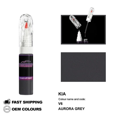 Stylo à peinture de retouche pour kit de fixation brosse KIA AURORA GREY V6 m... - Photo 1/4