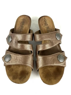 Sandalias Cobb Hill de cuero marrón Heidi punta abierta con tiras para mujer talla 7 Foto 1 de 4