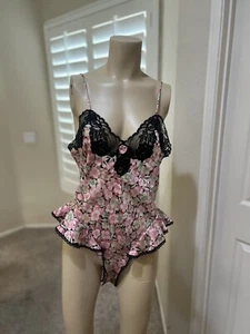 Vintage Christian Dior Floral Teddy Sexy Sleep Wear Dessous Size Small - Bild 1 von 14
