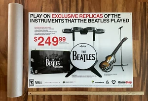 The BEATLES ROCKBAND Video Game Store Display Sign 2009 Wii XBOX PS3 Promo - Picture 1 of 6