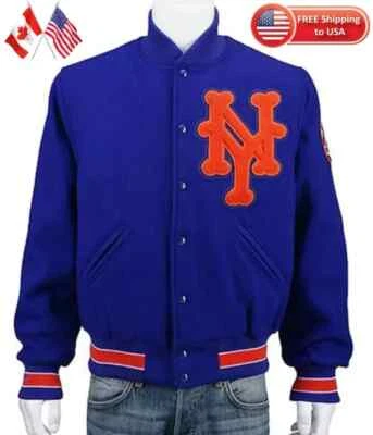 New York Mets Wool Vintage Jacket – Royal Blue, Men & Women Foto 1 de 4