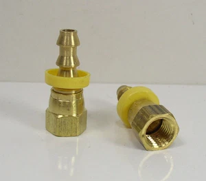 (2) Goodyear PB-JCFX-0404 Brass Hose Swivel Fitting 1/4 Hose x 7/16-20 Fem JIC - Picture 1 of 1