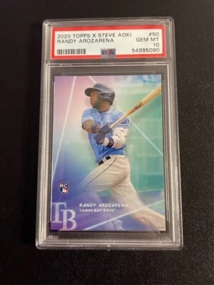 2020 Topps X Steve Aoki Randy Arozarena RC Rookie Card #50 GEM MT 10 **POP1** - Image 1 of 2