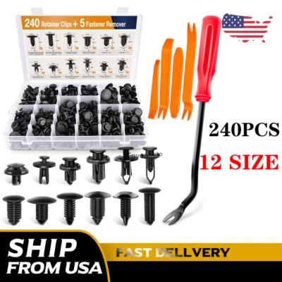 240pcs Car Body Plastic Trim Retainer Fastener Clips Push Pin Fender For Honda - Image 1 of 4