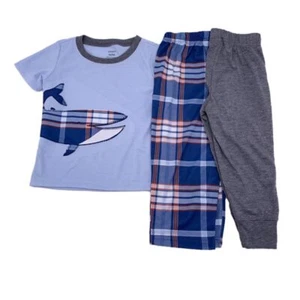 Carter's Little Boys 3 Piezas Ballena Calce Suelto Pijama Ropa de Dormir Conjunto Azul Talla 3T - Imagen 1 de 6