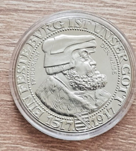Silber Medaille 3 Mark 1917 Friedrich der Weise 2003, PP / Proof #sch2-7